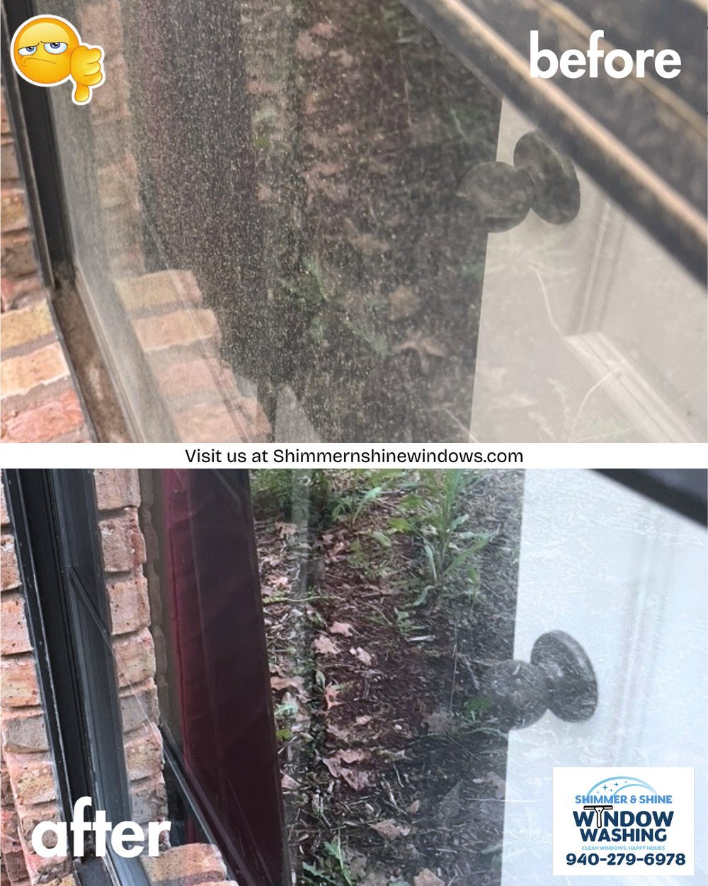 Before and after window cleaning — Shimmer & Shine