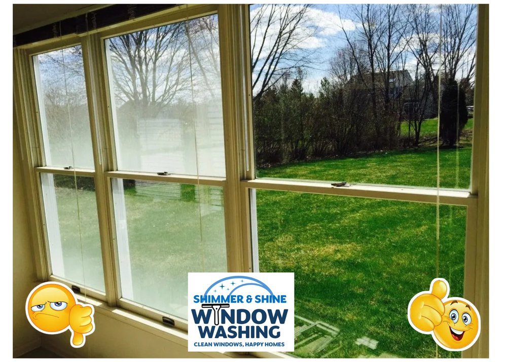 Before and after window cleaning comparison